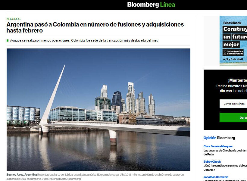Argentina pas a Colombia en nmero de fusiones y adquisiciones hasta febrero